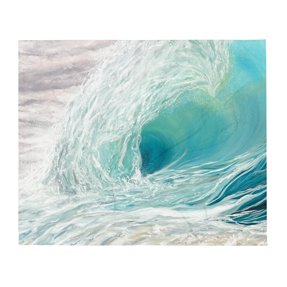 "January Wave" Throw Blanket