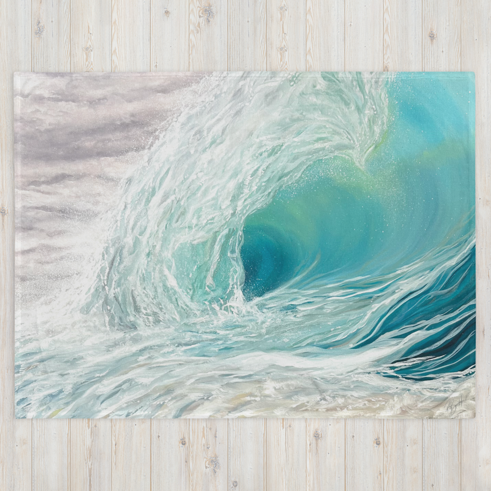 "January Wave" Throw Blanket
