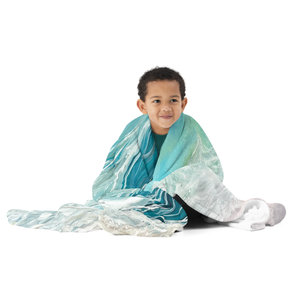"January Wave" Throw Blanket